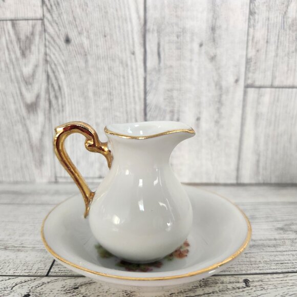Vintage miniature ceramic pitcher and bowel set - Picture 8 of 8